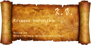 Kruppa Veronika névjegykártya